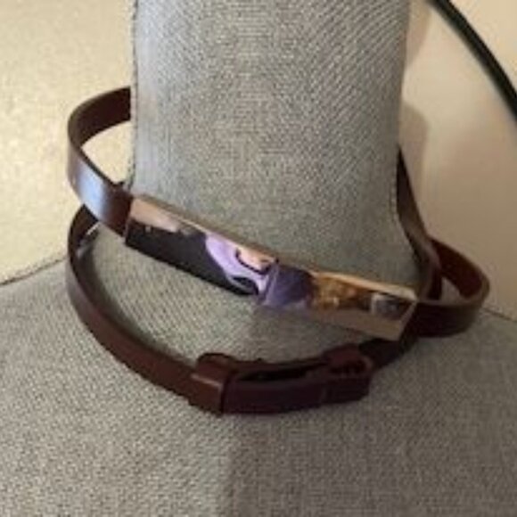 Vintage Skinny Belt with Gold Buckle - Picture 1 of 5